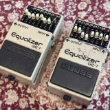 所有する日本製BOSS GE-7 Equalizerを2台並べた外観