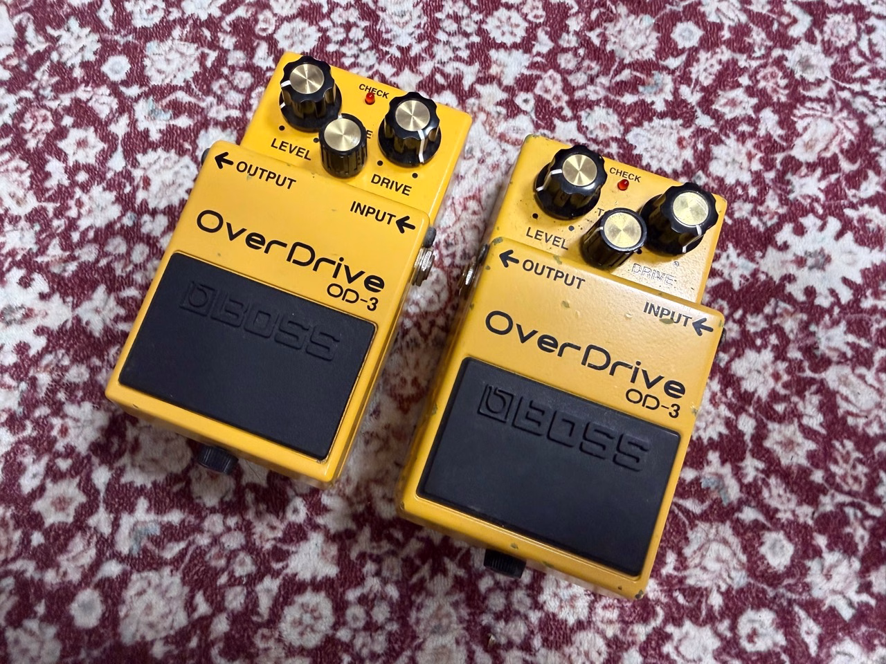 BOSS OD-3の純正個体とSantana MOD・Extra MOD個体