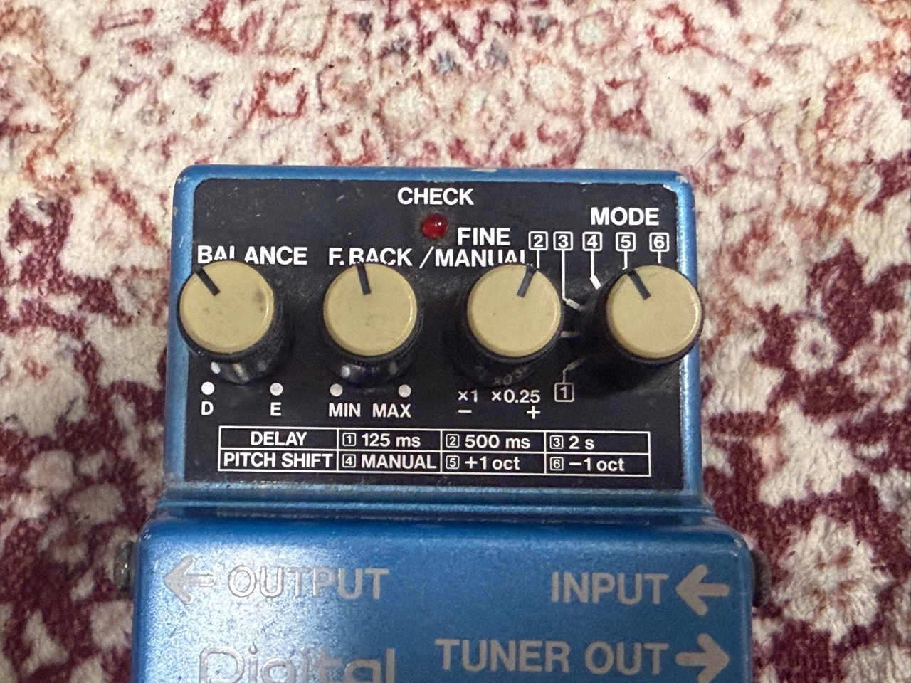 BOSS PS-2のBALANCE FEEDBACK FINE MANUAL MODEコントロール