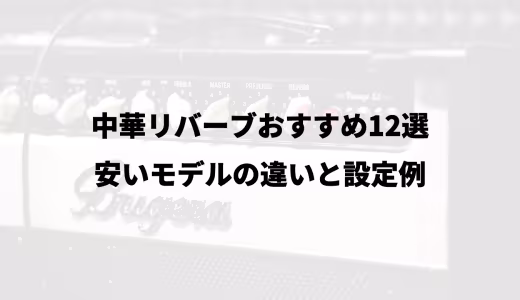 中華リバーブおすすめ12選｜安いモデルの違いと設定例