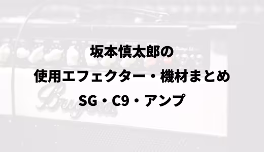坂本慎太郎の使用エフェクター・機材まとめ｜SG・C9・アンプ